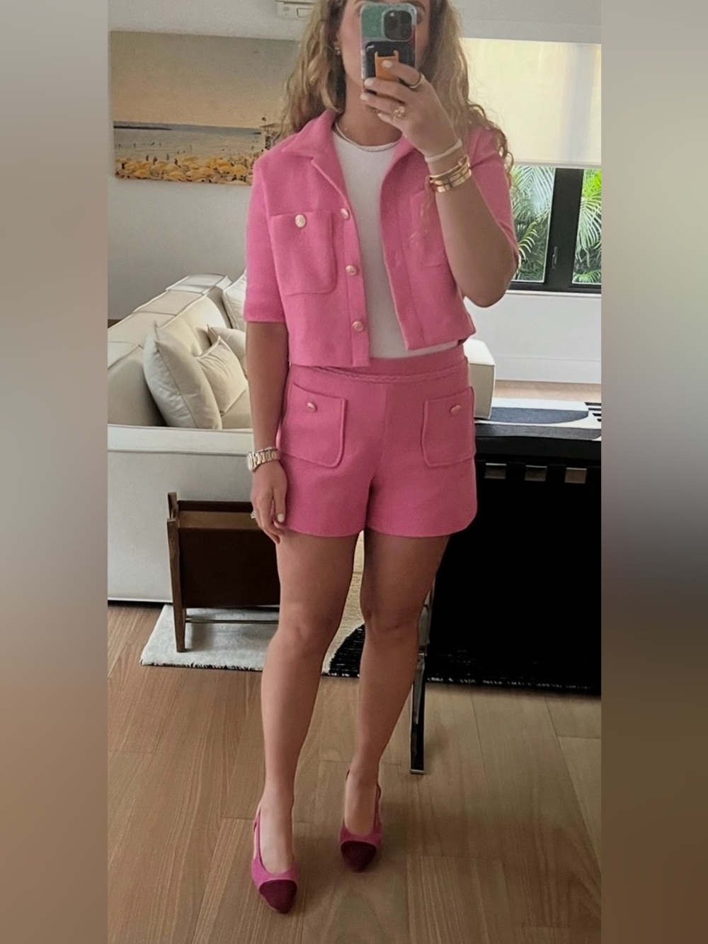 Maje Pink Tailored Pocket Shorts - Women's Shorts